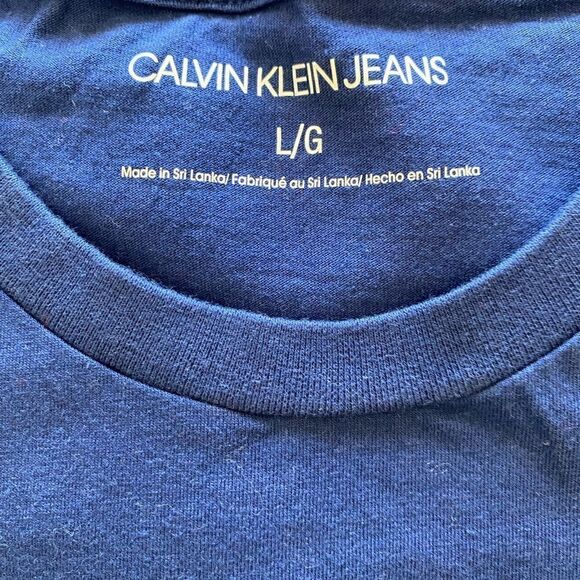 Calvin Klein Men’s Navy and Red Logo T-Shirt - Size L - Picture 5 of 6